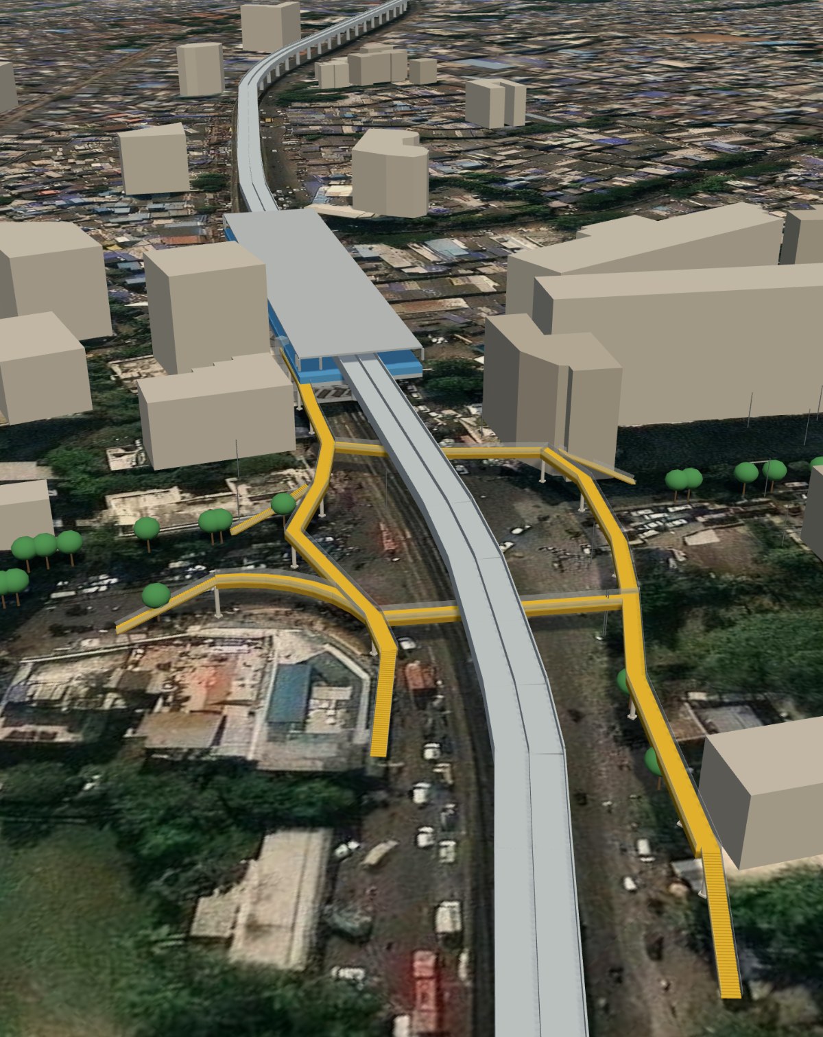 Sakinaka Junction FOB connecting Metro Line 1